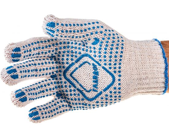 Перчатки ГЛАВДОР GL-787 Special хлопок с ПВХ, белые, в точку, 23 см 54671 