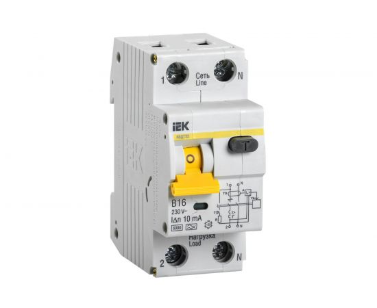 Автоматический выключатель дифф. тока IEK АВДТ 32 B16 10мА MAD22-5-016-B-10 