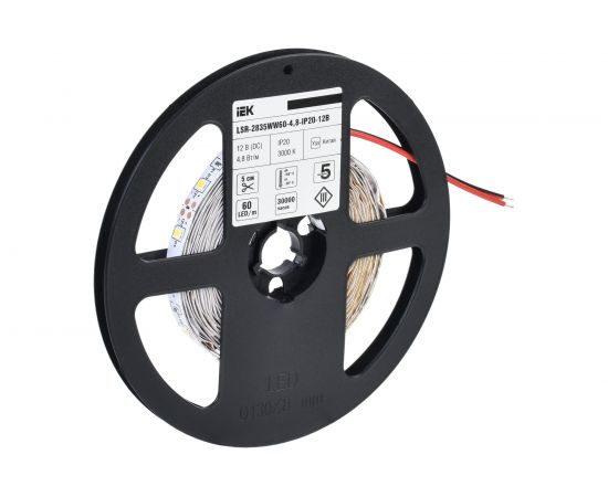 Лента IEK LSR-2835WW60-4,8-IP20-12В LED, 5м LSR1-1-060-20-3-05 – изображение 2