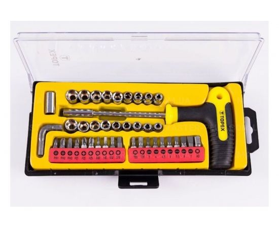 Набор сменных наконечников и головок с держателем 41 шт. TOPEX 39D369 – изображение 2