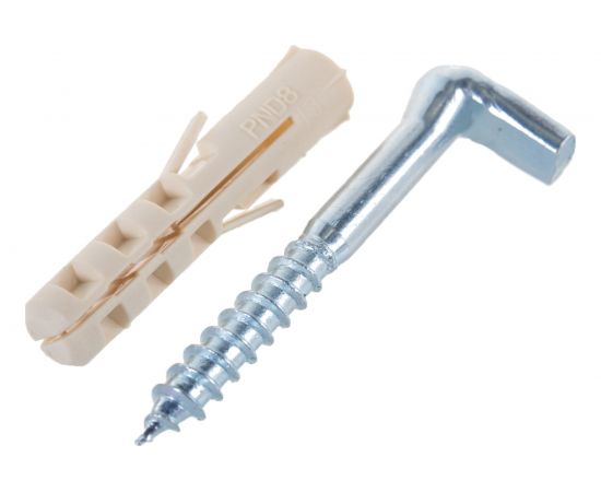 Крюк-шуруп ЕВРОПАРТНЕР L-обр. Zn d5,4хL50 мм, под крест, 2 шт. 13 3005 1 – изображение 2