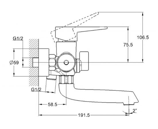 Смеситель для ванны G-lauf с литым поворотным изливом 360° и душевой лейкой, хром NUD3-A045 – изображение 2
