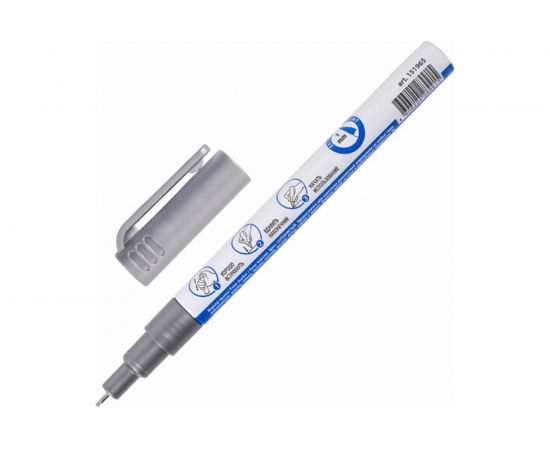 Лаковый маркер-краска BRAUBERG EXTRA paint marker 1 мм, серебряный, улучшенная нитро-основа, 151965 – изображение 2