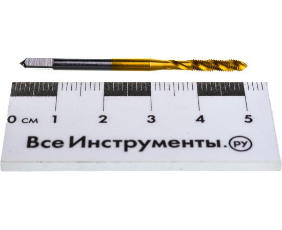 Метчик M3x0,5 HSS M2 TiN спиральный ПрофОснастка №407 арт. 50221007 – изображение 3