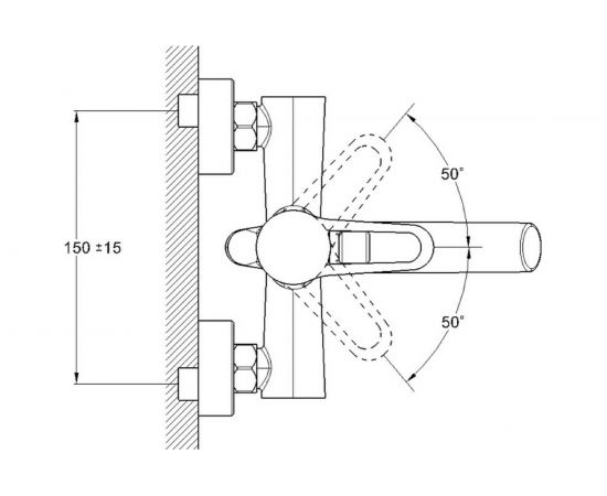 Смеситель для ванны G-lauf с литым поворотным изливом 360° и душевой лейкой, хром NUD3-A045 – изображение 3