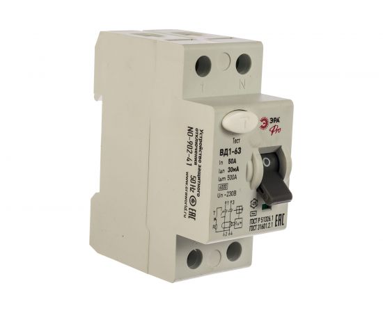 УЗО ЭРА NO-902-41 ВД1-63 1P+N 50А 30мА Б0031886 – изображение 3