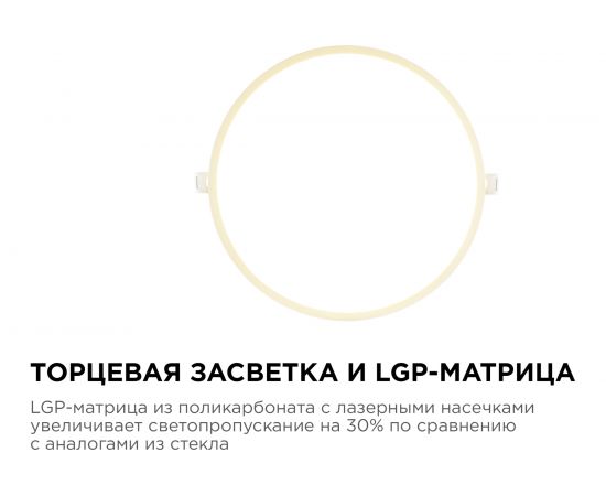 Светодиодная панель Apeyron встраиваемая круглая, 220В, 24Вт, алюминиевый корпус, изолированный драйвер, ТБ 06-23 – изображение 3