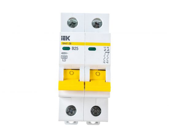 Автоматический выключатель IEK ВА47-29, 2Р, 25А, 4,5кА, х-ка В MVA20-2-025-B – изображение 3