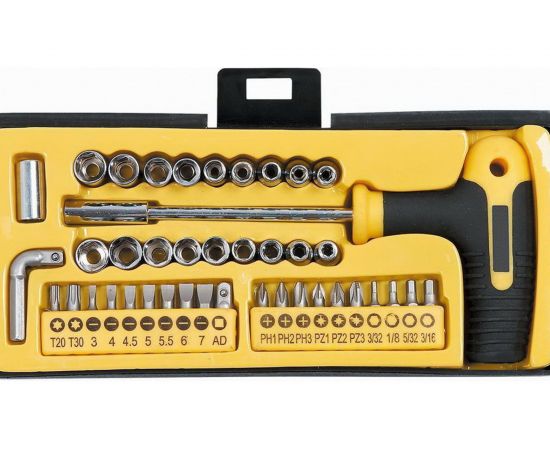 Набор сменных наконечников и головок с держателем 41 шт. TOPEX 39D369 – изображение 3