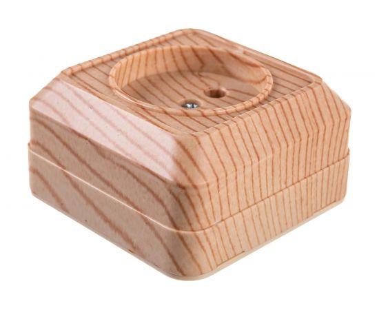 Одноместная розетка АБК-СИЛА с заземляющим контактом 16А 220В керамика "АЛЬТАИР" сосна 5400303 – изображение 4