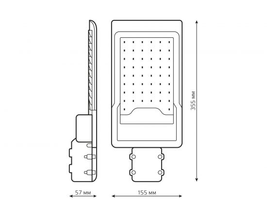 Уличный светильник GAUSS Avenue 50W 5000lm 5000K 190-250V IP65 355х155х57мм черный LED 1/10 629534350 – изображение 5