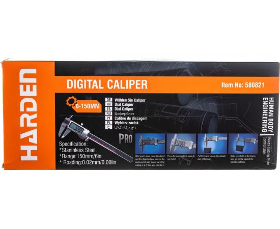 Электронный штангенциркуль HARDEN, нержавеющая сталь, 150 мм. 580821 – изображение 10
