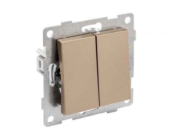 Механизм выключателя GUSI ELECTRIC Ugra 2кл., СУ, 10А, 250В, шампань С11В2-027 