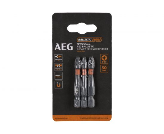 Биты ударные AAK503PZ2 (3 шт; PZ2; 50 мм) AEG 4932479184 