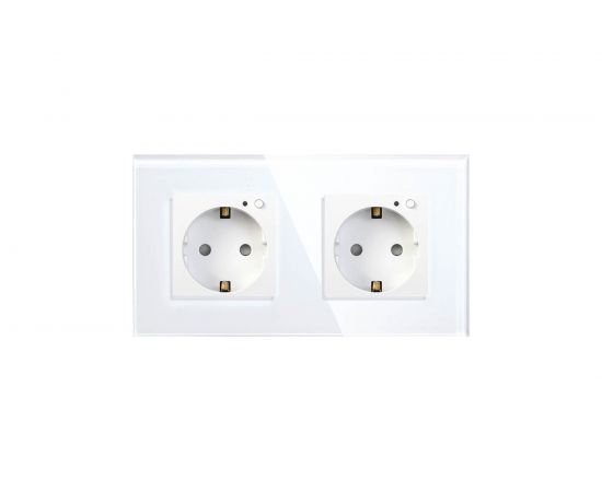 Умная розетка HIPER WiFi 2.4 ГГц, 100-250 В, 16 А, 3.8 кВт, ЕВРО Shuko, 2 модуля, белая HDY-OW02 