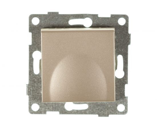 Механизм розетки GUSI ELECTRIC Ugra 1-ой с заземлением, с защитными шторками и крышкой, СУ, 16А, 250В , шампань С11Р91-027 