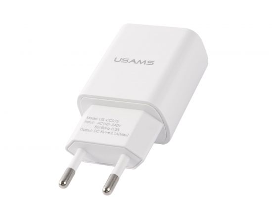 Сетевое зарядное устройство USAMS 1 USB T18 2,1A + кабель Micro USB 1m УТ000027072 – изображение 2