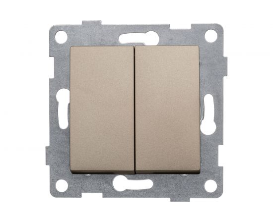 Механизм выключателя GUSI ELECTRIC Ugra 2кл., СУ, 10А, 250В, шампань С11В2-027 – изображение 2