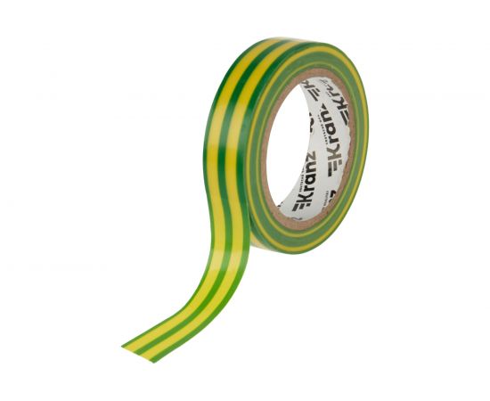 Изолента ПВХ KRANZ 15 мм х 10 м, 0.13 мм, желто-зеленая KR-09-2007 – изображение 2