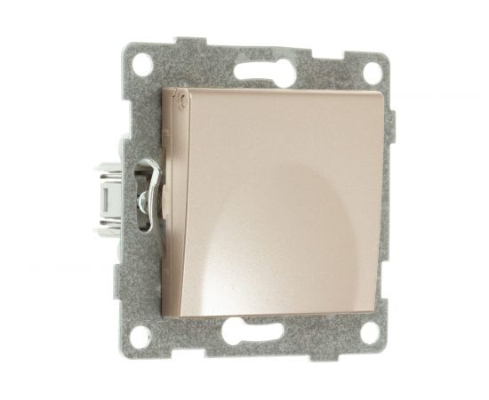 Механизм розетки GUSI ELECTRIC Ugra 1-ой с заземлением, с защитными шторками и крышкой, СУ, 16А, 250В , шампань С11Р91-027 – изображение 2