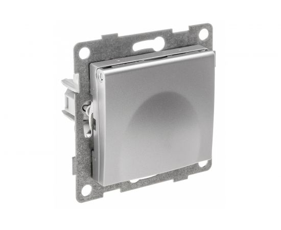 Механизм розетки GUSI ELECTRIC Ugra 1-ой с/з с з/ш и крышкой, СУ, 16А, 250В, серебро С11Р91-004 – изображение 2