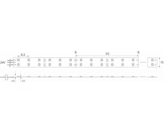 Лента FERON LEDх60/м, 5м, 4.8w/m, 12в, теплый белый/основной белый 27597 – изображение 3