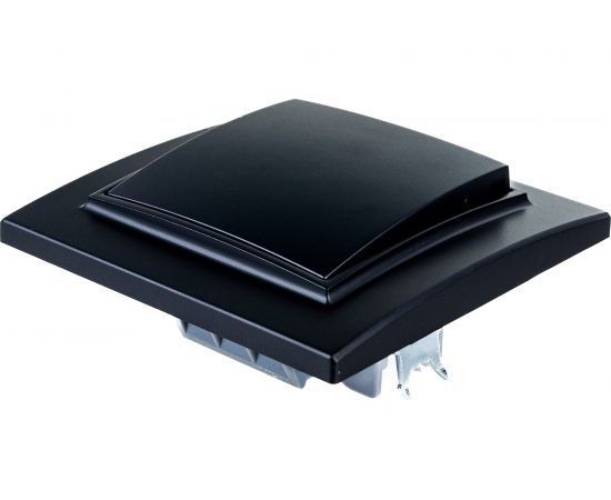 1-клавишный выключатель STEKKER PSW10-9003-03, 250V, 10А, серия Эрна, черный 39472 – изображение 3