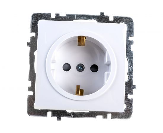 Розетка Nilson 1-местн. СУ с заз. конт. с защитной шторкой, TOURAN-ALEGRA-THOR, белый 24110419 – изображение 3