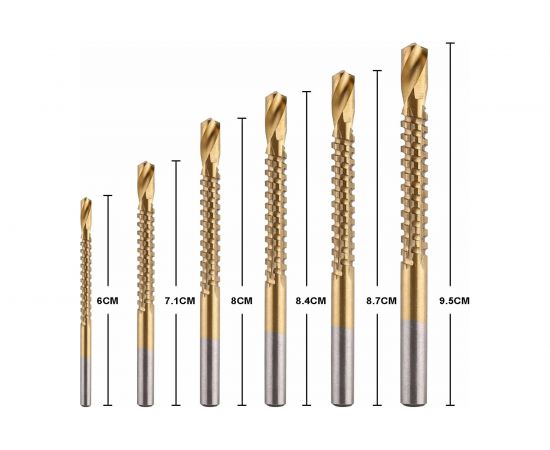 Набор фрезеровальных сверл DS06-1 (6 шт; 3-8 мм; HSS) DEKO 065-0584 – изображение 4