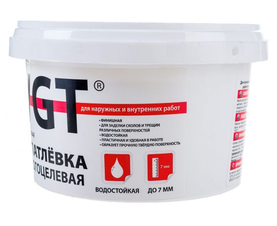 Многоцелевая акриловая шпаклевка для наружных и внутренних работ VGT 1 кг 11606600 – изображение 5