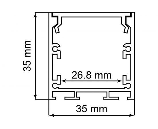 Алюминиевый профиль FERON линии света, накладной, серебро, CAB256 с матовым экраном 10367 – изображение 6