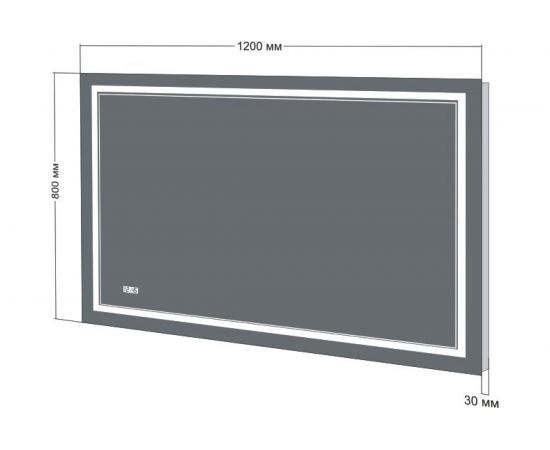 Зеркало Бриклаер Эстель 2 120, с подсветкой LED, на взмах руки, часы 4627125414336 – изображение 6