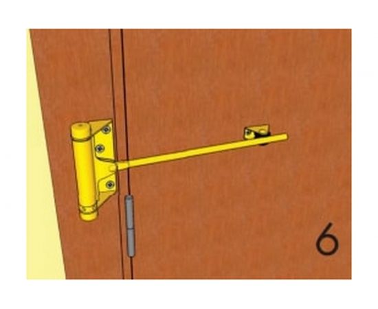 Дверной доводчик ALDEGHI LUIGI SPA стальной, пружинный, 148х335 мм, цвет: оцинкованная сталь, к-т: 1 шт + ключ с декоративными шурупами 115AZ004 – изображение 8