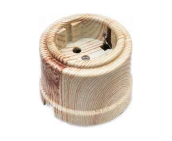 Розетка с заземляющим контактом Electraline Карельская сосна В1-101-13 