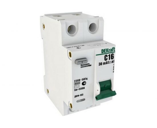 Автоматический выключатель дифференциального тока Schneider Electric со встроенной защитой 1полюс+N 16А 30мА AC C 15157DEK 