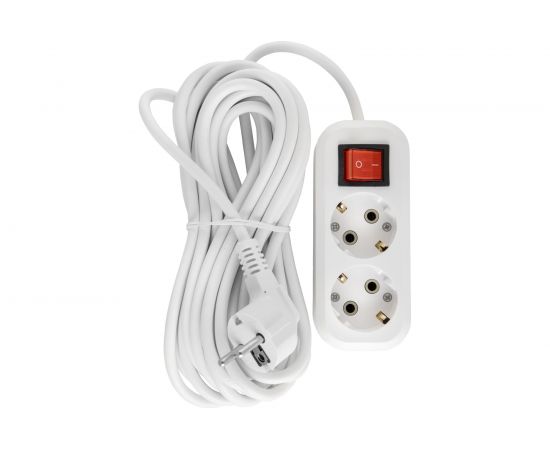 Бытовой удлинитель АБК-СИЛА 2 гнезда с заземлением и выключателем 7м ПВС 3х1мм кв. 16А/220В/3500Вт 1шт 2200312 