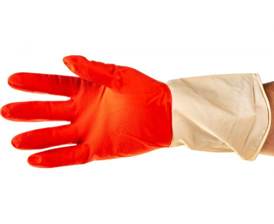 Хозяйственные латексные перчатки UNITRAUM красно-белые, р. L/9 UN-WJHDB6509 
