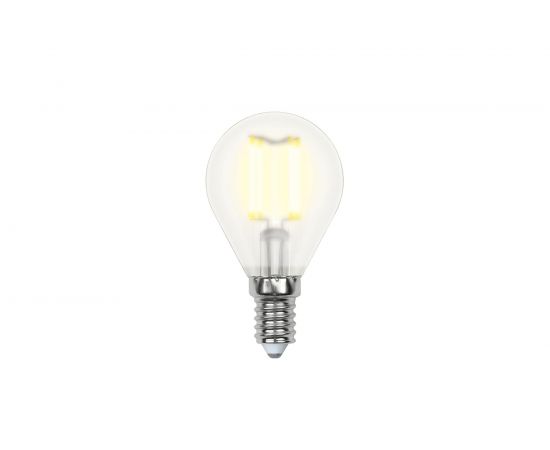 Светодиодная лампа Uniel LED-G45-7,5W/WW/E14/CL GLA01TR. Форма шар, прозрачная. UL-00003250 