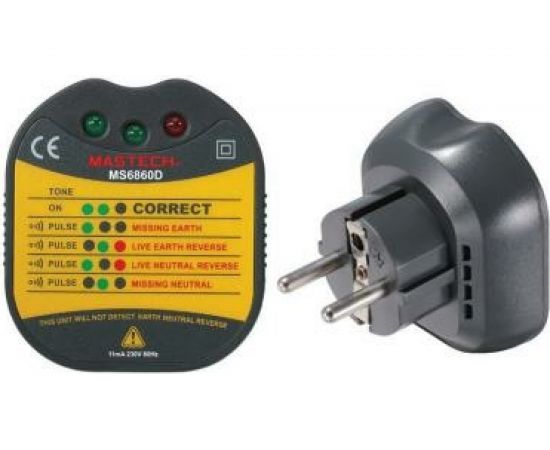 Цифровой тестер электросети для евро-розеток Mastech MS6860D 58485 