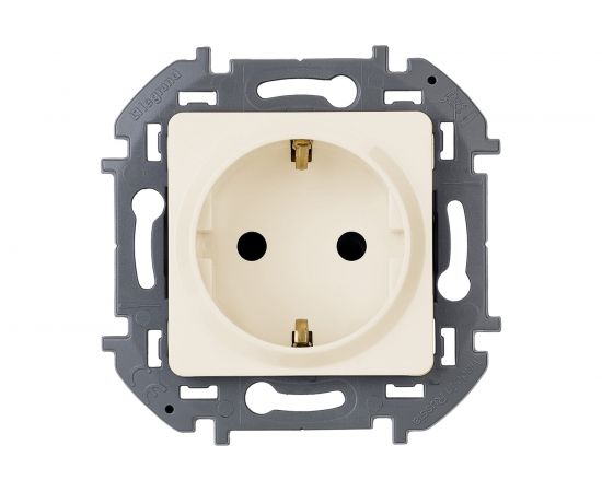 Розетка Legrand 2К+З - немецкий стандарт - 16 А - 250 В - INSPIRIA - слоновая кость 673721 