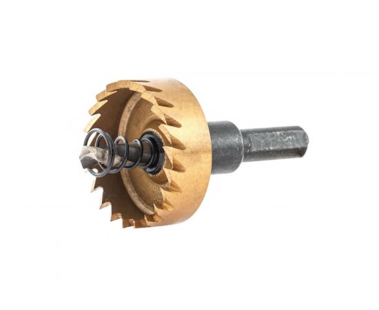 Коронка HSS с нитридтитановым покрытием по металлу 38 мм DENZEL 724111 