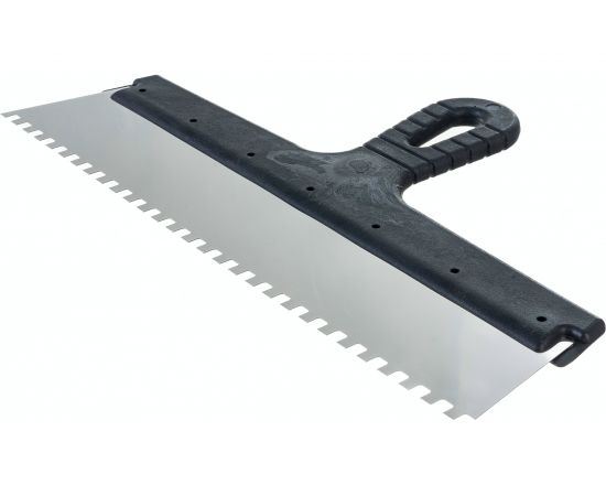 Фасадный шпатель EUROTEX 350 мм зуб 6х6 нержавеющая сталь пластмассовая ручка 020607-006-350 