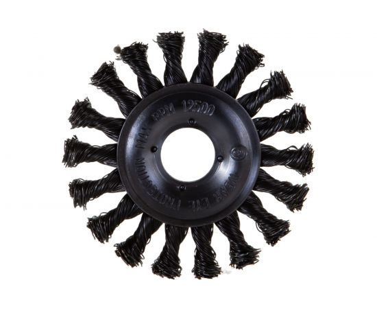 Щётка круглая, витая стальная проволока №133 (100 мм; 22.2 мм) для УШМ Атака 26587 – изображение 2