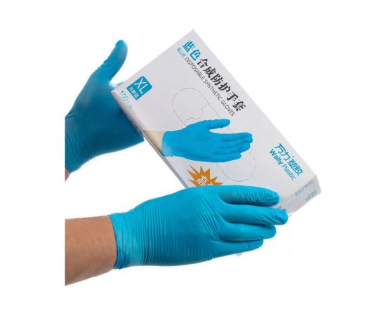 Нитриловые перчатки Фабрика перчаток Wally Plastic, голубые, р.S, 50 пар Перч-нитр-WallyPl-S – изображение 2