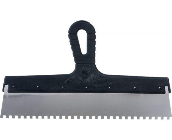 Фасадный шпатель EUROTEX 350 мм зуб 6х6 нержавеющая сталь пластмассовая ручка 020607-006-350 – изображение 2