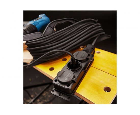 Удлинитель на рамке REXANT КГ 3х1.5, 20 м, 3 гнезда, морозостойкий, с/з, 16 А, 3500 Вт, IP44 11-7081 – изображение 2