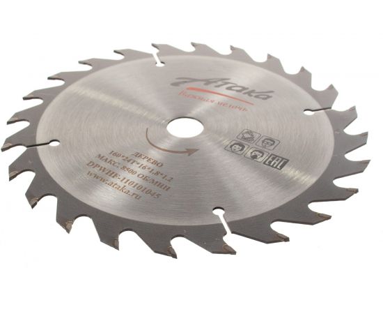 Диск пильный по дереву (160х16 мм; 24T; б/рез) АТАКА 80784700 – изображение 2