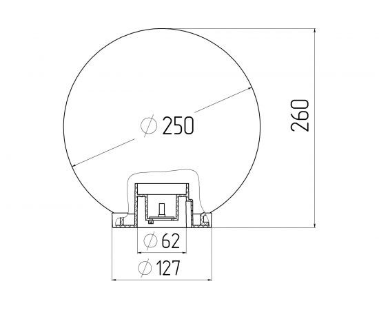 Садово-парковый светильник ЭРА НТУ 0260251, шар, белый, призма, D=250 mm Б0048044 – изображение 3