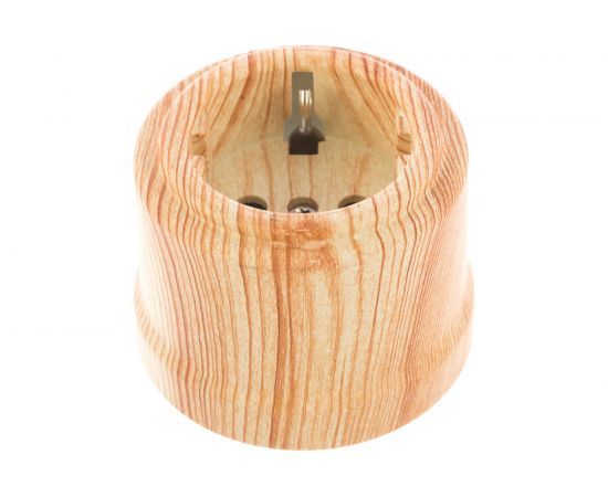 Розетка с заземляющим контактом Electraline Карельская сосна В1-101-13 – изображение 3