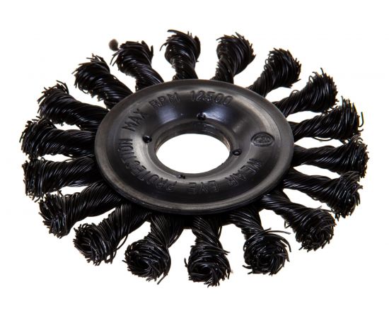 Щётка круглая, витая стальная проволока №133 (100 мм; 22.2 мм) для УШМ Атака 26587 – изображение 3